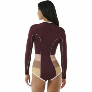 2024 Rip Curl Womens G-Bomb 1mm Hi-Cut Long Sleeve Shorty Wetsuit 13FWSP - Plum